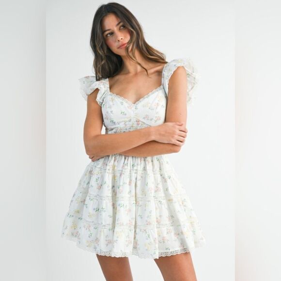 Floral Ruffle Sleeve Dress - Picture 5 of 15